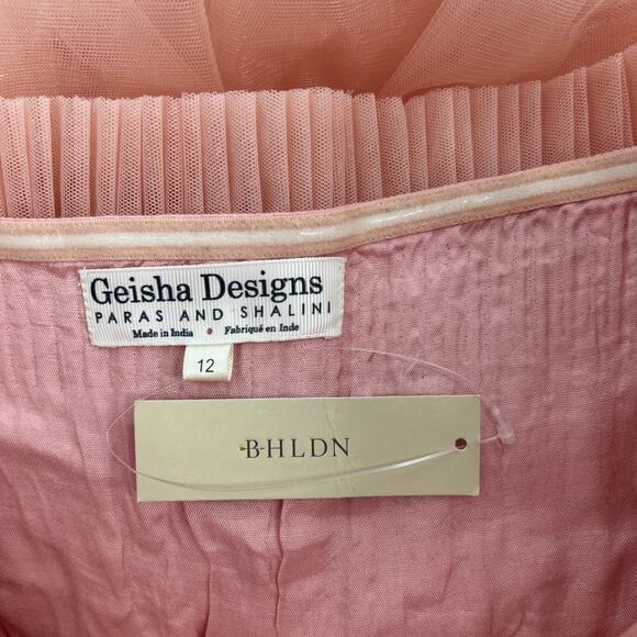 Anthropologie BHLDN Strapless Tiered Tulle Mini Dress Size 12 NWT - Picture 7 of 10